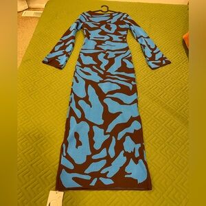 Azure Zebrataur Long Sweater Dress